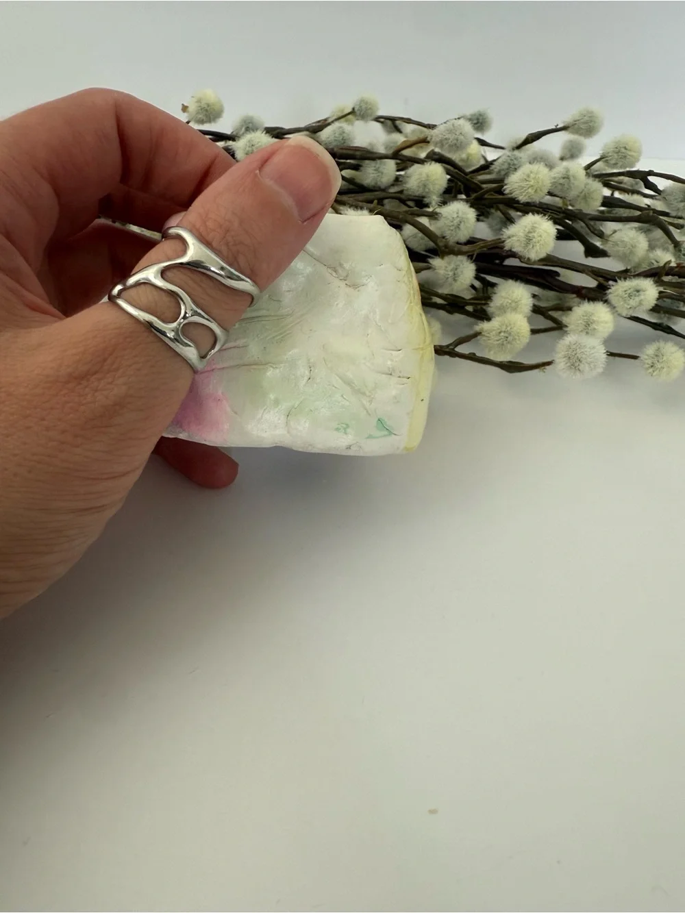 Sterling Silver Open Wave Midi Ring - Silver